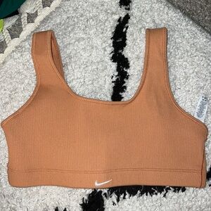 Nike orange ribbed sports bra